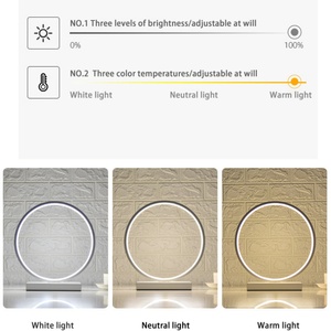 Lampe de Table Circulaire Tactile à LED Dimmable pour Chevet et Bureau, Veilleuse Décorative Tendance, Lumière Douce et Confortable pour les Yeux – Offre Spéciale - Product Image 5