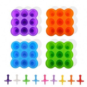 Accessoires de cuisine écologiques, moule à glace en silicone rond, mini-boules, bâtonnets en plastique pour glaces, sucettes glacées - Product Image 6