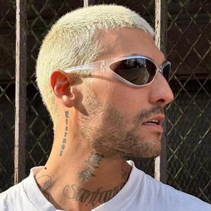 Gafas de Sol Deportivas Naranja Punk Futuristas de los 2000, Gafas de Sol <span class=keywords><strong>Retro</strong></span> Y2K para Mujer y Hombre, Gafas de Sol Envolventes de Ojo de Gato, Protección UV400 2024 - Product Image 4