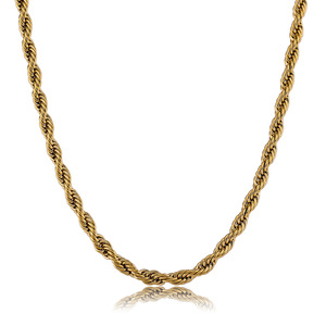 Hip-hop Plain <b>Chain</b> 5mm Thickened Encrypted Stainless Steel Color-retaining Electroplated <b>Rope</b> Set Necklace Bracelet - Product Image 4