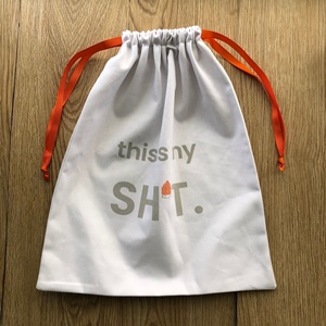 Sac d'emballage de béret en coton, à cordon souple, blanc, sac de rangement pour foulard, bottes - Product Image 5