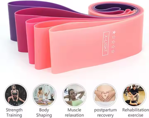 उच्च गुणवत्ता वाले पाइलेट्स बैंड खेल सहायक उपकरण लोचदार प्रतिरोध लूप फिटनेस लेटेक्स रबर बैंड - Product Image 2