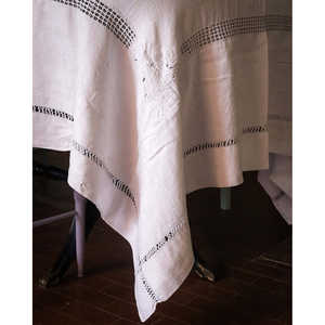 Mantel de Lino Francés de Flandes para Bodas, Rectangular, con Rayas y Bordes Deshilachados, para Uso en Hoteles, Marca Daniele F. - Product Image 6