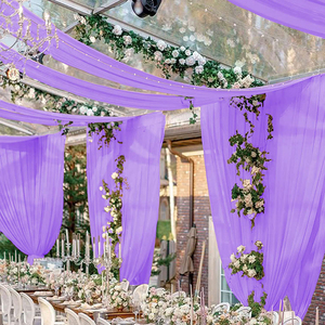 Tela de drapeado para techo de boda púrpura, cortina de techo de melocotón para eventos de boda y suministros para fiestas, cortinas elegantes - Product Image 1