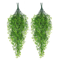 Plantes en plastique en gros avec feuilles vertes, plantes artificielles suspendues en plastique pour la décoration de la maison, du jardin et des mariages