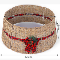 Sapin de Noël artisanal en jonc de mer, jupe de sapin de Noël, base de sapin de Noël pliable
