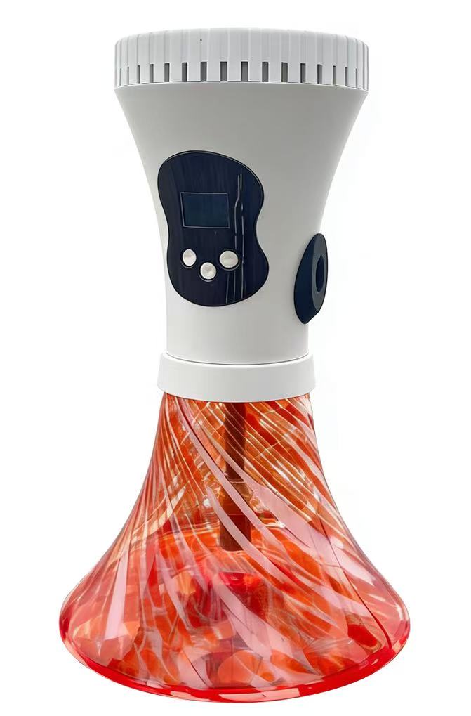 white with red glass