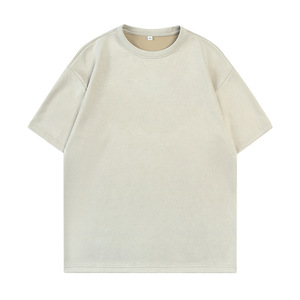High Quality Custom Embroidered Oversized T-<strong>Shirt</strong> 100% Polyester with <strong>Suede</strong> Fleece Tshirt Printed Logo Men's <strong>Shirt</strong> - Product Image 5