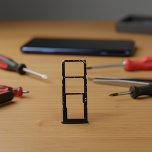 Vassoio Porta SIM Doppio in Plastica Nera di Ricambio per Samsung Galaxy A30s - Product Image 3