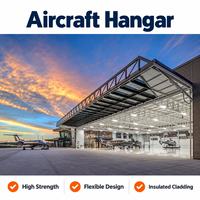 Hangar d'avion en acier galvanisé GloStar, bâtiment métallique préfabriqué à grande portée claire