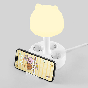 DENIXI Enchufe Multifuncional de Escritorio con Diseño de Cabeza de Conejo, con USB + <span class=keywords><strong>PDS</strong></span> y Soporte Iluminado para Teléfono Móvil - Product Image 4