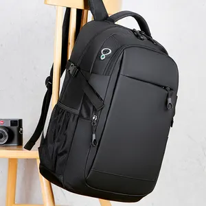 Kustom tas kuliah portabel perjalanan ringan dengan Headphone Usb lubang 15.6 inci pria tahan air tas Laptop ransel