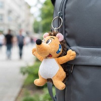 Porte-clés hérisson en peluche de petite taille (4 pouces), jouet en peluche doux avec rembourrage en polyester et coton PP