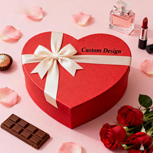 Подарочная коробка в форме красного сердца из перерабатываемого картона для женщин – романтический подарок на День святого Валентина или День рождения, полноцветная печать, хит продаж - Product Image 3