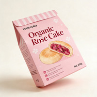 Boîte à biscuits de haute qualité pour la vente au détail, avec un design personnalisé imprimé, un processus spécial, une surface mate, pour gâteaux à la fraise et à la rose