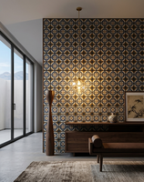Carreaux en céramique 4x4 peints à la main par des artisans |   Carreaux d'intérieur lumineux antibactériens à motifs géométriques modernes méditerranéens sur mesure