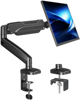 Bras de moniteur simple de 17 à 32 pouces, support de moniteur d'ordinateur à ressort à gaz noir pour bureau