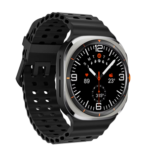 Montre connectée EDS SK7Ultra, bracelet en acier argenté, appels Bluetooth, batterie 500 mAh, GPS, suivi de mouvement, étanche IP67, mesure de la fréquence cardiaque - Product Image 3