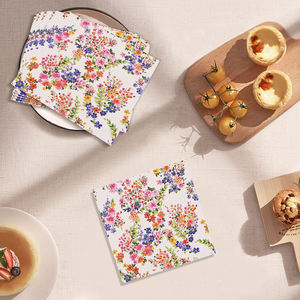 Serviettes de toilette jetables 3 plis à imprimé floral <span class=keywords><strong>pastel</strong></span> intégral pour salle de bain et buffet - Product Image 5