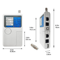 Testeur de câbles réseau 4-en-1 LAN, coaxiaux, d'alimentation, de batterie, de suivi, de détection, de télécommande, RJ11, RJ45, USB, BNC