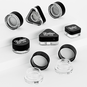 Customized Printing Logo 3ml 5ml 7ml 9ml Cube Clear Smell Proof Concentrate Oil Jar Mini Childproof Small Glass Jar With Lid