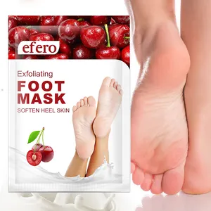 OEM, masque exfoliant à la cerise, hydratant et blanchissant pour les <span class=keywords><strong>pieds</strong></span>, chaussettes pelables pour adultes, huile et crème tricotées pour les <span class=keywords><strong>pieds</strong></span>, OEM/ODM - Product Image 1