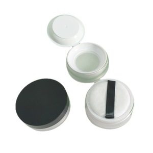 Pepper Powder Dispenser 15g Mirrorless Screw Top Round Portable Container With Powder Puff Flip Top Elastic <b>Mesh</b> - Product Image 5