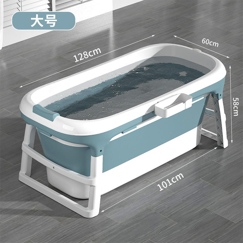 อ่างอาบน้ำสีฟ้าขนาด1.28เมตรไม่มีฝาปิด