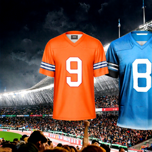 เสื้อฟุตบอลอเมริกันสีส้มสำหรับผู้ชาย ยี่ห้อ Minnesota คอวี แขนสั้น พิมพ์ลายแบบ Sublimated ระบายเหงื่อได้ดี ทรงปกติ ไซส์ใหญ่ - Product Image 2