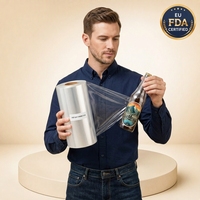 Film polyoléfine POF de qualité supérieure, durable, recyclable, transparent comme du cristal, 5 couches, livraison rapide pour l'emballage des bouteilles de vodka