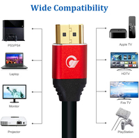 5 Fuß langes 2.0 Adapterkabel 4K Video & Audio Stecker auf Stecker Rot für PS5 Monitor DVD-Player