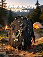 Portefeuille multifonctionnel EDC pour l'extérieur, outil Ninja avec plus de 50 fonctions, avec mini lance-pierre pour le camping et l'alpinisme