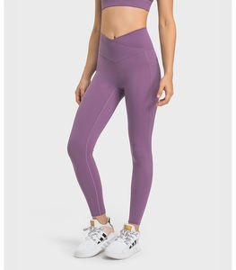 Bestseller Crossover-Taille Bauchkontrolle Yoga-Hose Sportbekleidung 2-Seitentaschen-Design Feine Nähte Kein Camel-Toe-Effekt Damen-Leggings - Product Image 2