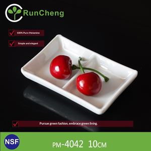 طبق تقديم مستطيل الشكل من الميلامين بقسمين بلون موحد بتصميم ياباني وكوري جنوبي مناسب للطعام للفنادق وتقديم الصلصات - Product Image 5