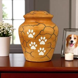Handmade Wooden Pet <b>Urn</b> Cremation Keepsake Jar Engraved Paw Print Memorial <b>Urn</b> for Dog or <b>Cat</b> - Product Image 4