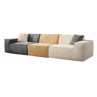 Canapé modulaire sectionnel en velours côtelé, ensemble de canapés compressés, mobilier de salon, canapé de sol sans structure, canapé modulaire 3 pièces