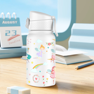 SilverJet Insulated Stainless Steel Water Bottle 350ml <b>With</b> <b>Straw</b> Cute Design For Kids And Adults Outdoor Use - Product Image 5