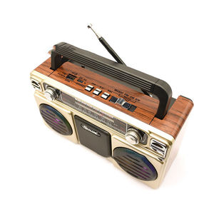 Retro Dual <b>Speaker</b> AM FM SW TV Multi Band Radio RGB Disco Light Portable Home Desktop Manual Tuning <b>USB</b> TF Broadcast Receiver - Product Image 5