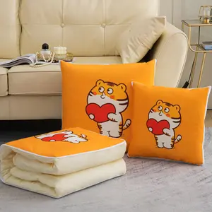 Wholesale Custom Adults Kids Sleeping Pillow Car Home Office Decorations Foldable Plush Blanket Pillows