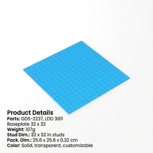 Gobricks GDS-2237 Pièces <span class=keywords><strong>de</strong></span> blocs <span class=keywords><strong>de</strong></span> construction en plastique, <span class=keywords><strong>plaque</strong></span> <span class=keywords><strong>de</strong></span> base 32x32, 3811, briques <span class=keywords><strong>de</strong></span> construction éducatives DIY, pack en vrac pour enfants et adultes - Product Image 2
