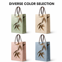 Sac fourre-tout en papier robuste avec logo personnalisé, imprimé feuille de bambou chinois, idéal pour l'emballage de cadeaux de festival - Vente en gros usine