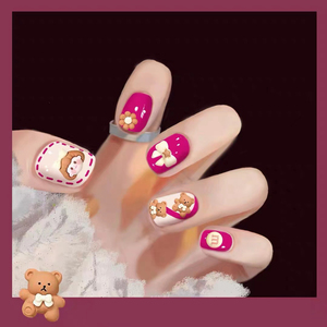 Pegatinas de Uñas 5D con Diseño de Animales, Osos, Conejos, Lazos y Niñas, Decoración de Uñas, Adhesivo para Uñas, <span class=keywords><strong>Manicura</strong></span> - Product Image 2