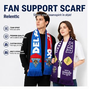 Factory Tassel Football <strong>Scarf</strong> <strong>With</strong> <strong>Pocket</strong> Custom Logo Knitted <strong>Scarf</strong> - Product Image 3