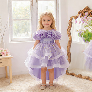 Abito <span class=keywords><strong>da</strong></span> <span class=keywords><strong>principessa</strong></span> a strati con brillantini e fiori per bambina, elegante abito <span class=keywords><strong>da</strong></span> festa per matrimonio, abiti <span class=keywords><strong>da</strong></span> bambina per feste, modelli di vestiti per bambini. - Product Image 1