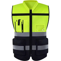 Gilet de sécurité personnalisé réfléchissant de haute qualité, uniformes de chantier en polyester, gilet de travail réfléchissant avec poches