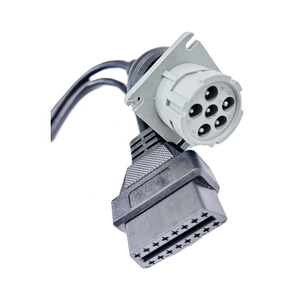 Linkyou на заказ OBD2-Тип 2 зеленый 9pin J1939 и 6pin J1708 грузовик Сплит Y кабель медный проводник 12 В/24 В 300 мм жгут проводов - Product Image 3