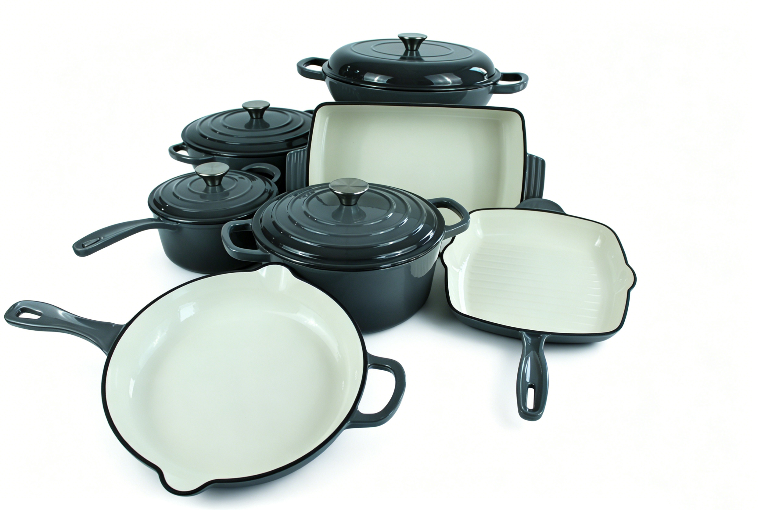 High Quality 7-Piece Enamel Cast Iron Cookware Set Skillet Casserole for Home Restaurant Cooking · image 4