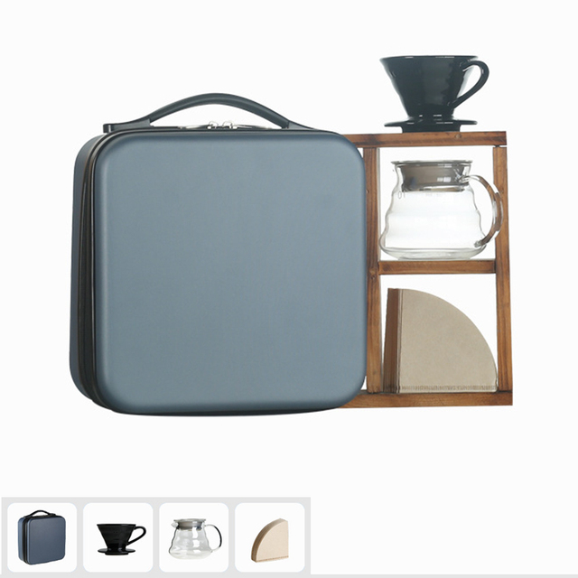 New Custom All in One Household Barista Drip Coffee Maker Set With Pour Over Coffee Kettle Grinder Coffee Bag Kit
