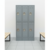 Casiers de rangement pour vêtements de travail en métal de style américain, utilisation en vestiaire, casier en acier à 6 portes