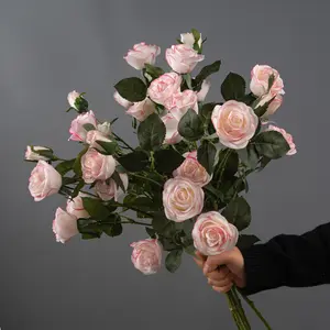 ZY616 Real Touch Moisturizing 72CM 6 Heads Artificial Waterfall Rose Flower For Valentine's Day